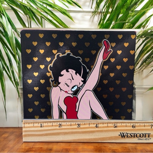 NEW Betty Boop Wall Art by Spoontiques - Gold Hearts & Red Dress - With Box! - Picture 8 of 11